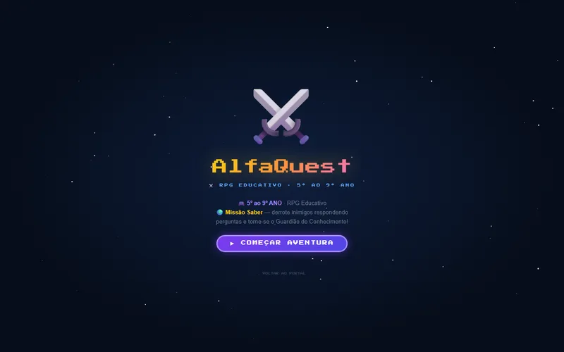 Tela inicial do jogo AlfaQuest