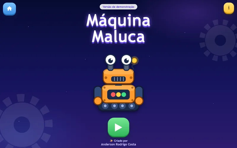 Tela inicial do jogo Máquina Maluca