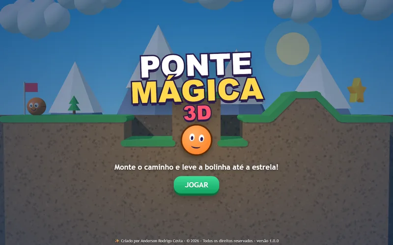 Tela inicial do jogo Ponte Mágica 3D