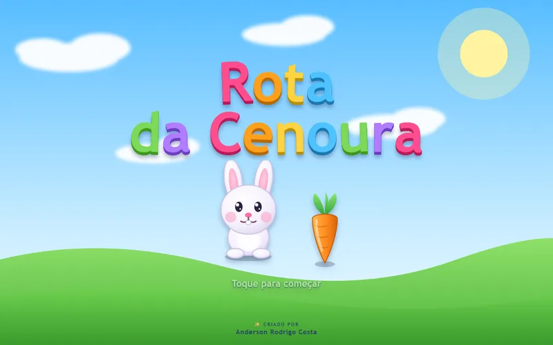 Tela inicial do jogo Rota da Cenoura