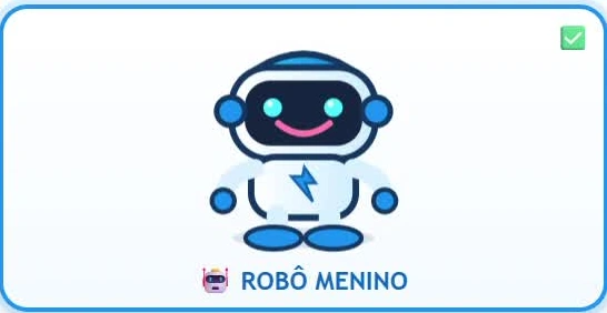 Personagem azul do jogo Missão Robô